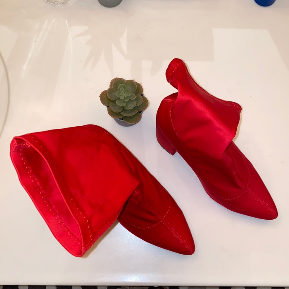 Red sock boots
